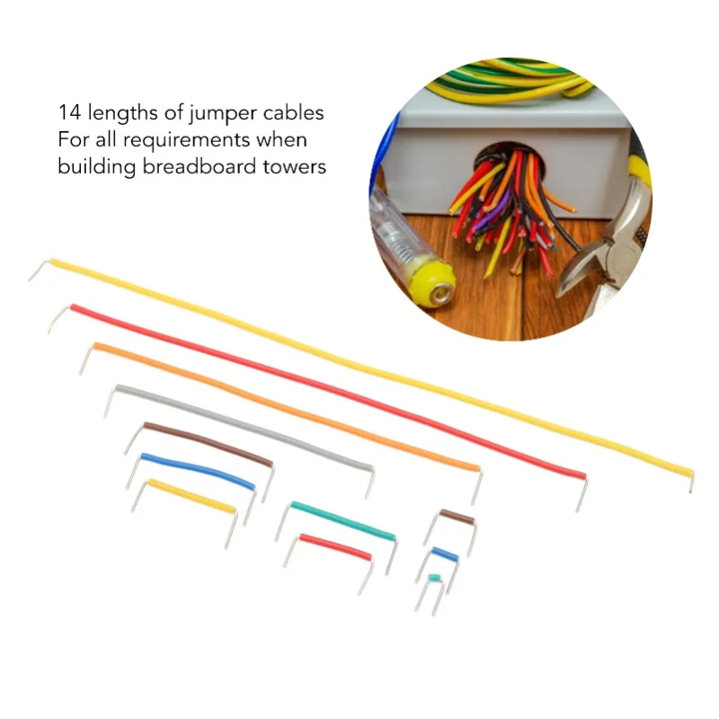 

E5 840PCS Breadboard Jumper Wire Flexible Breadboard Connecting Line Cable Plug-in Jumper Wires Copper Wire With Storage Box