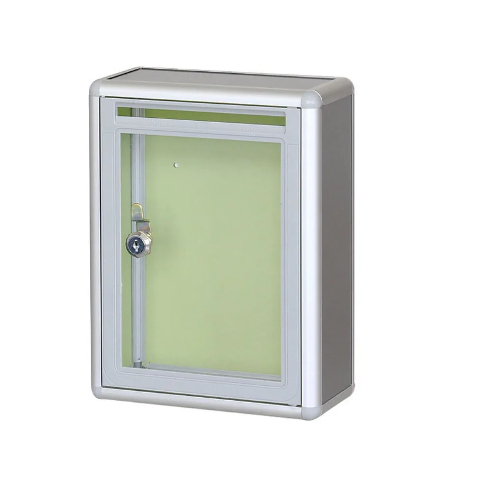 Aluminium Alloy Locking Ballot Box Secure Wall Mounted Newspaper Box Multifunctional with Lock Key Complaint Box Wall
