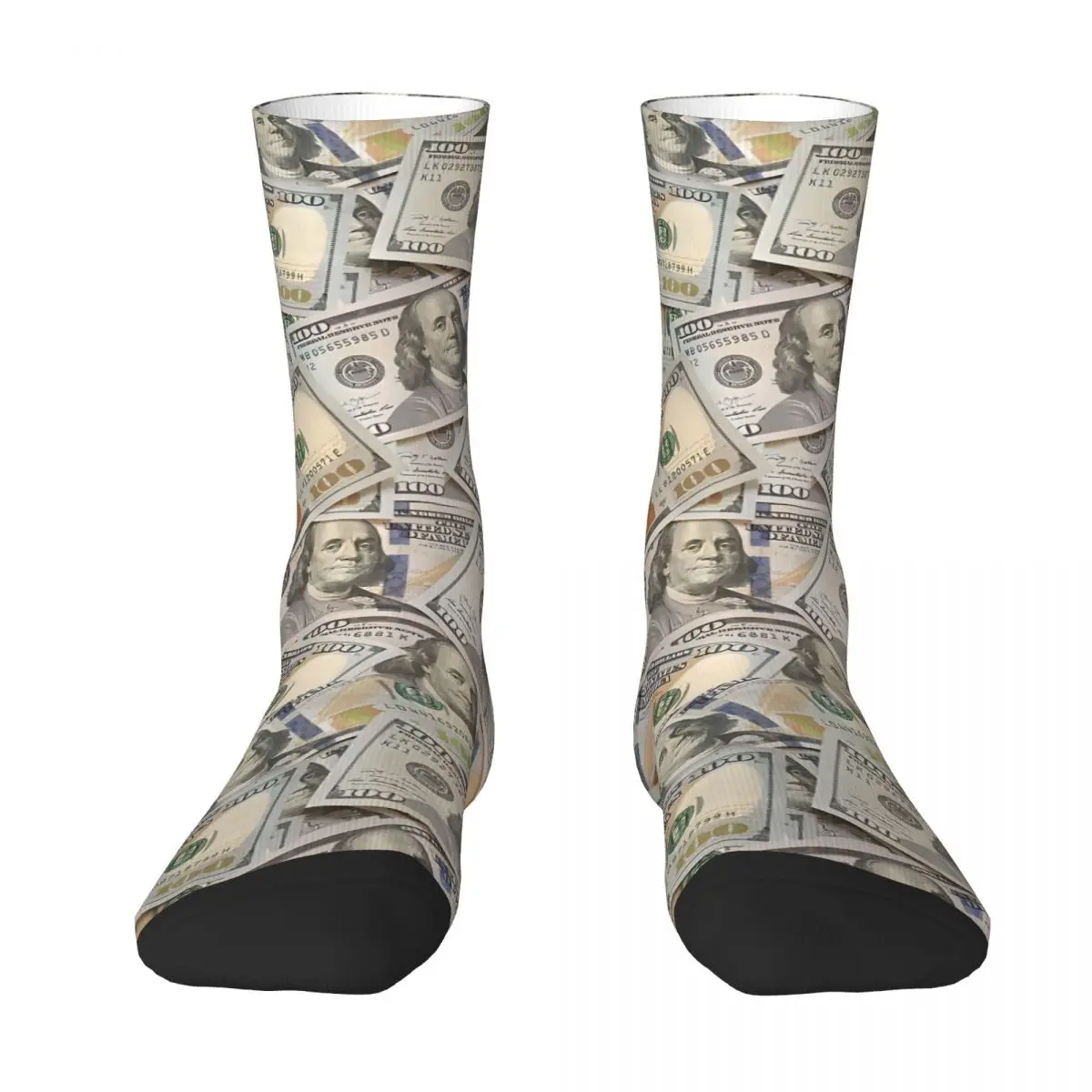 New Hundred Dollar Bills Money Socks Sports 3D Print Boy Mid-calf Sock