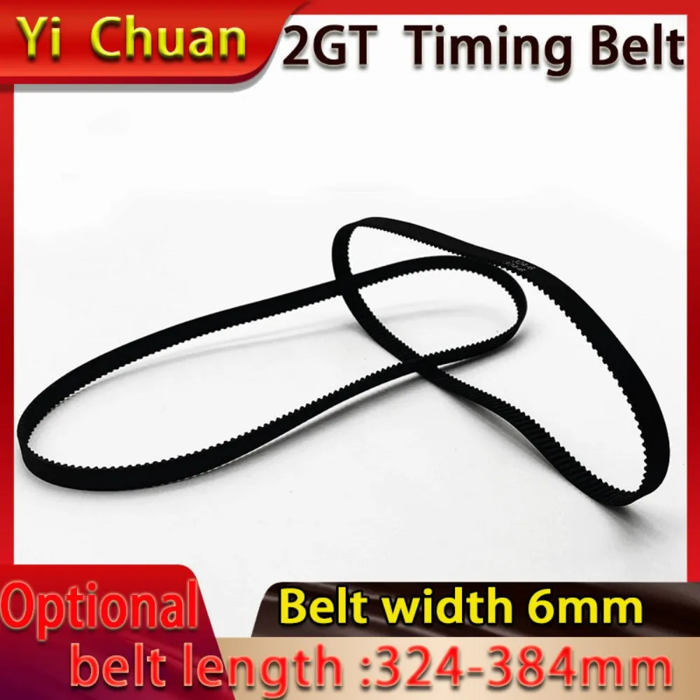 GT2 3D Printer Parts Timing Belt Pitch 2mm 2GT Closed Loop Rubber Timing Belt length Optional：324-384mm Belt width 6mm