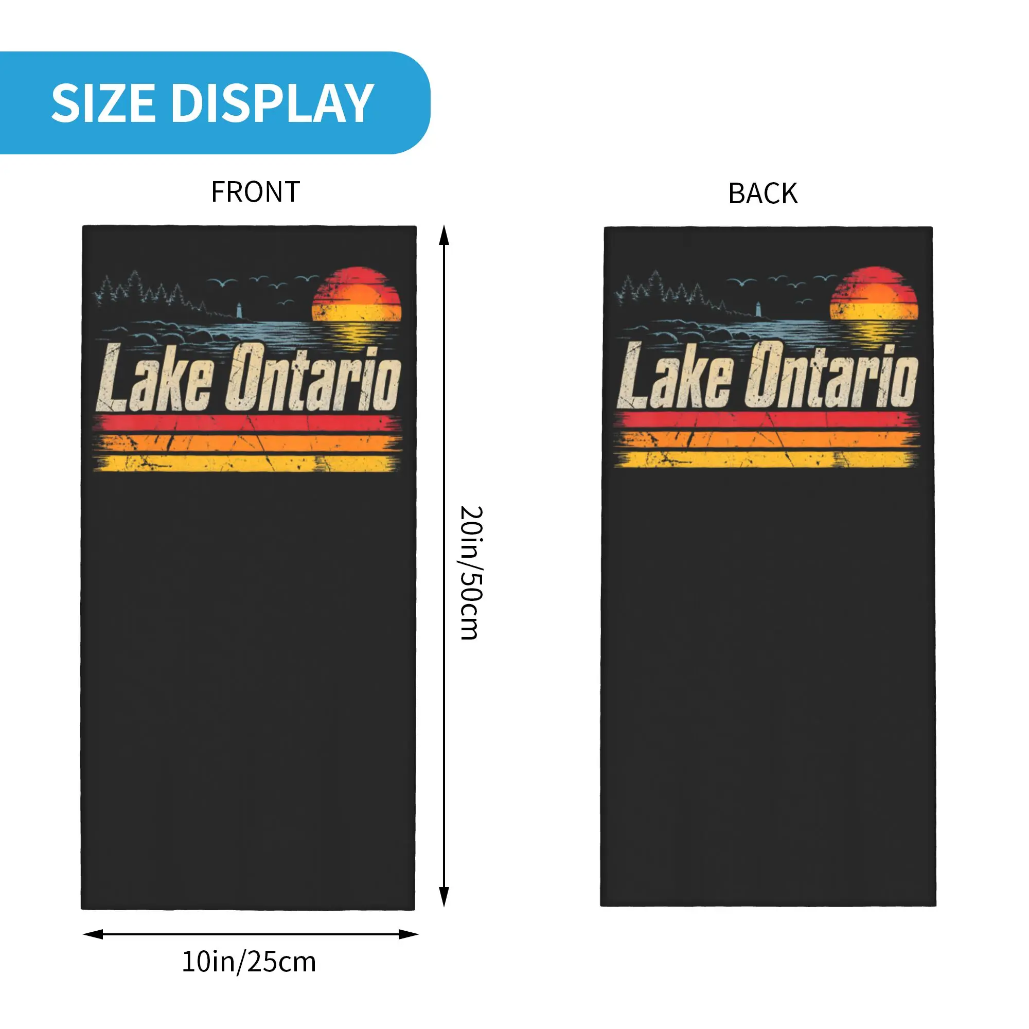 Sunset Great Lakes Lake Ontario Bandana Neck Cover Printed Souvenir Balaclavas Wrap Scarf Multi-use Headband Men Women Adult