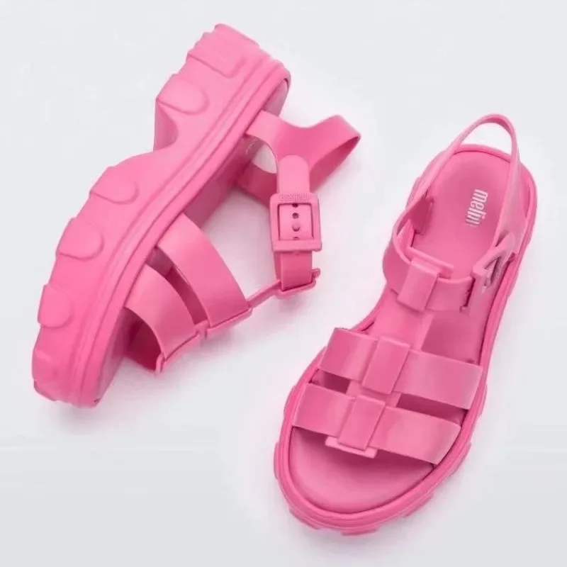 

Designer shoes, sponge cake shoes, summer thick soles, casual sports, solid color beach women's sandals woven straps jelly shoes