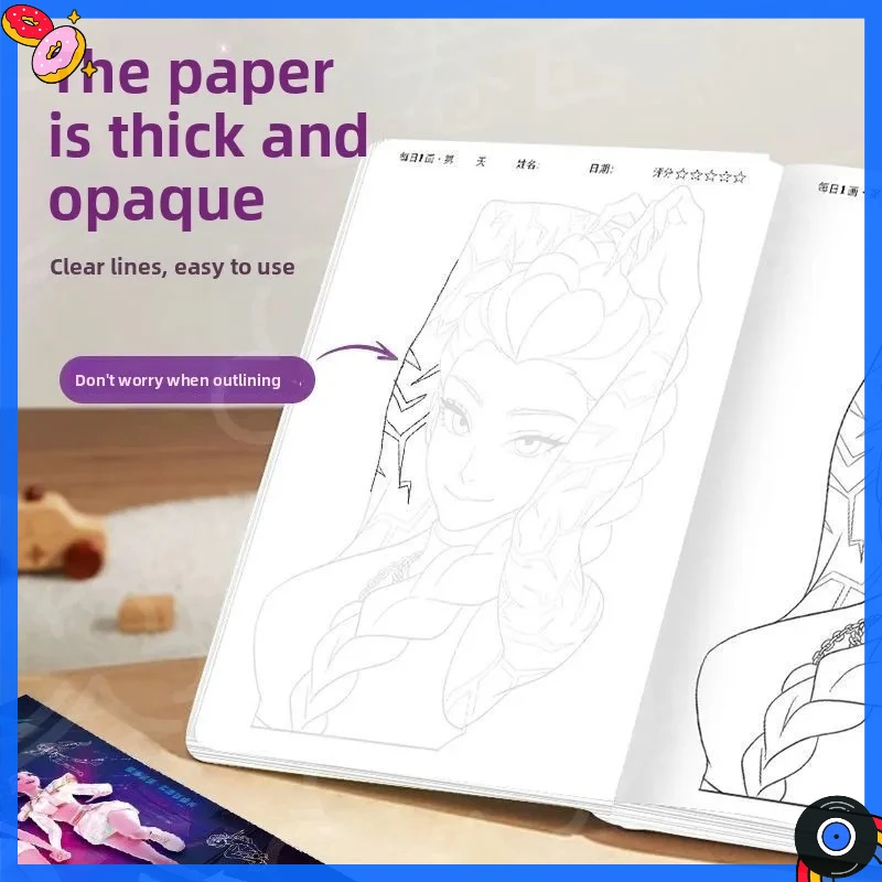 كراسة الرسم الإبداعية لموضوع الرسوم المتحركة - صفحات الرسم والتلوين Kpop Demon Hunters HUNTR/X لتخفيف التوتر والمشروعات الفنية المنزلية #6