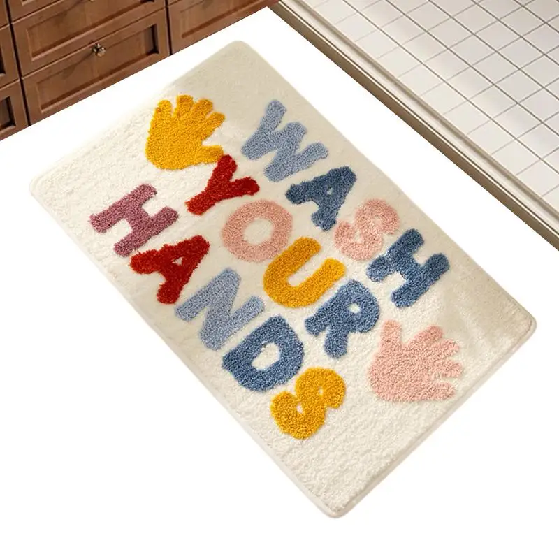 

Bathroom Floor Mats Home Bath Mat Super Absorbent Funny Bathroom Rug Wash Your Hands Shower Rugs Toilet Floor Rugs Bath Mats