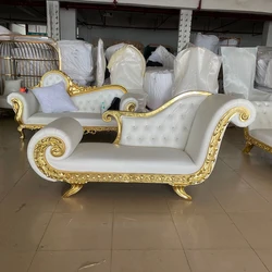 Luxury Living Room King Throne Golden Groom And Bride Wedding Party Hotel Sofa Chair