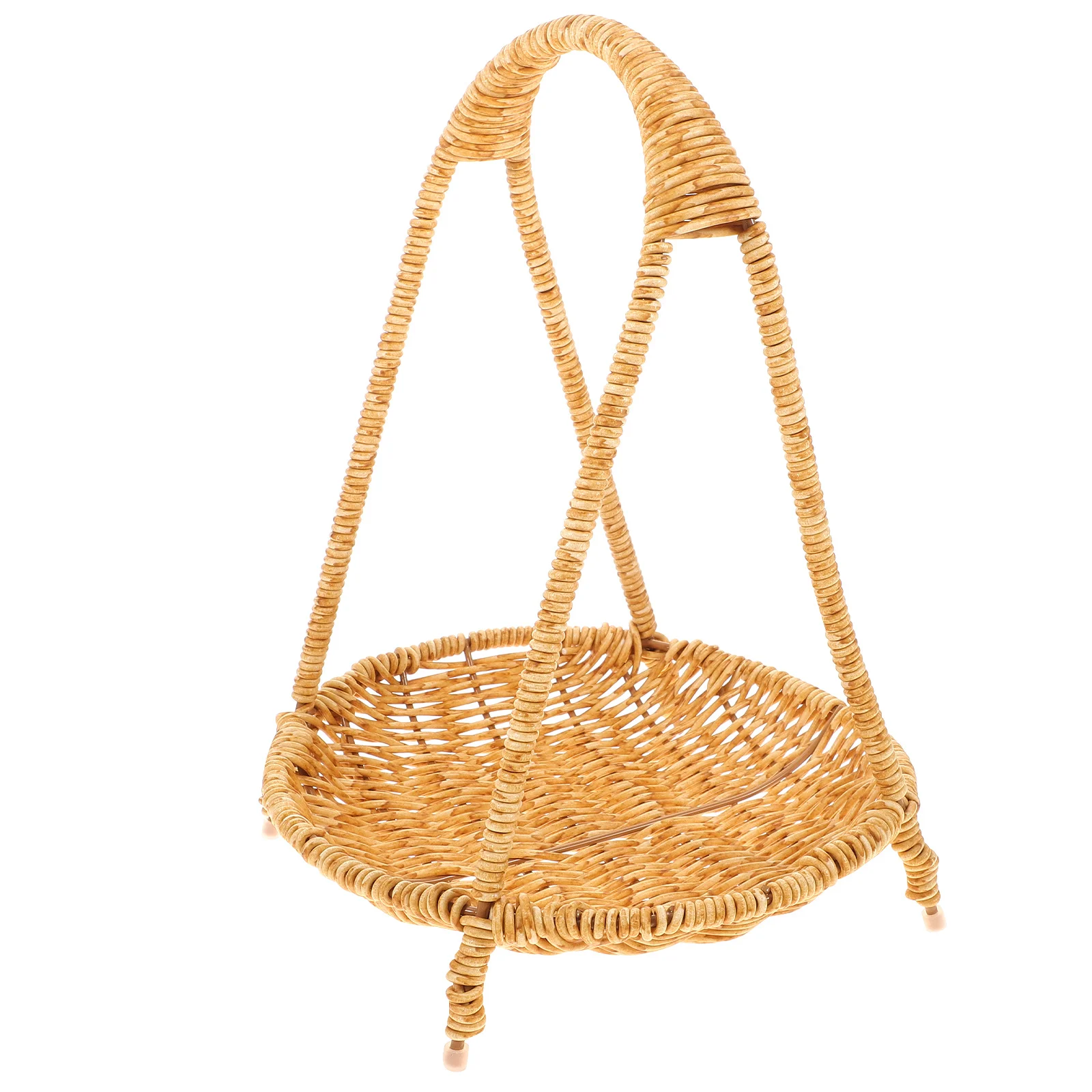 

Extra Large Fruit Storage Basket Woven Design Portable Handle Snack Container for Home Hotel Tabletop Use Daily Organizer