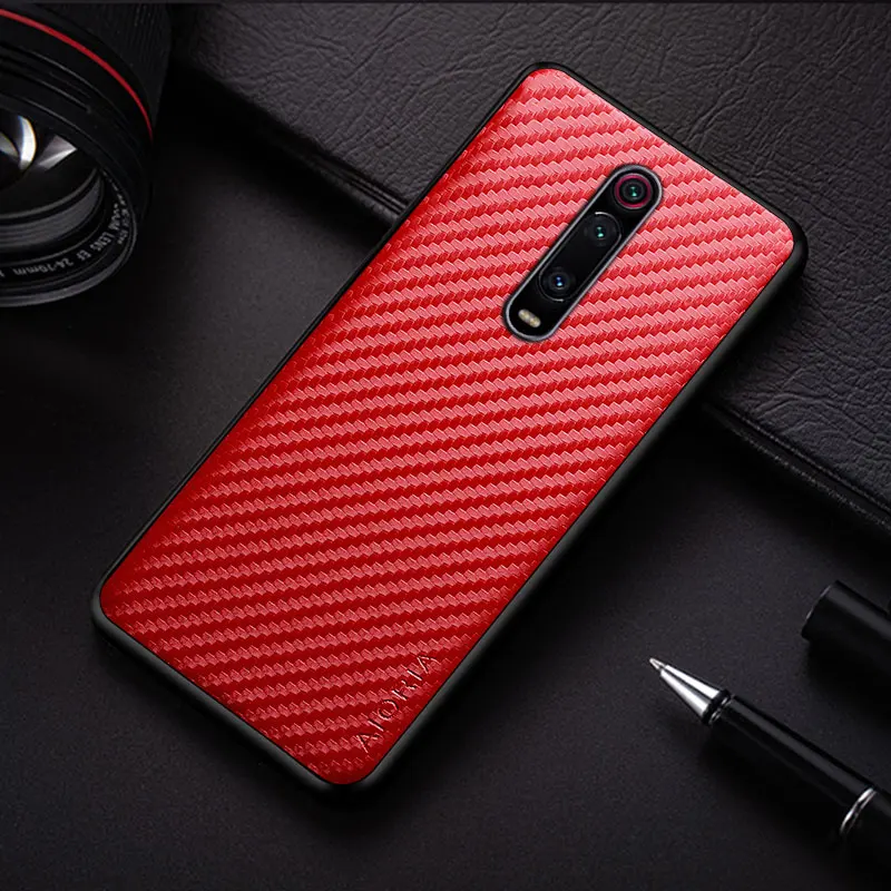 Carbon Fibre texture Phone Case for Xiaomi Mi 9T Pro Fashion Design Soft Back Cover Coque for Xiaomi Redmi K20 Pro Case