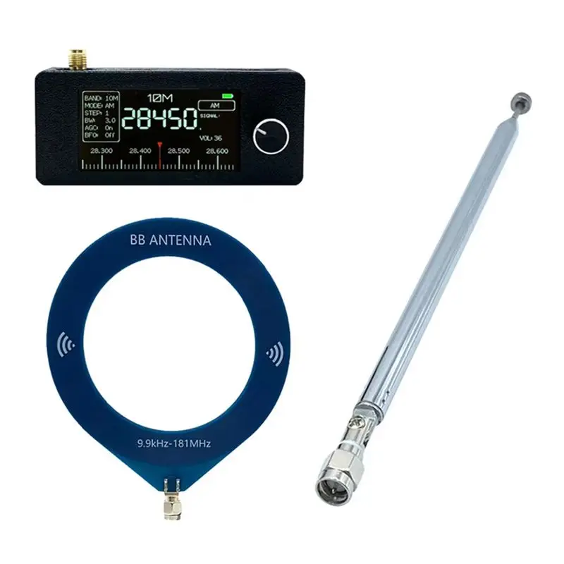 A60F-SI4732 0.5-108Mhz Portable Radio With 2Pcs Antenna All Band Radio Receiver SW MW VHF Pocket Mini Radio