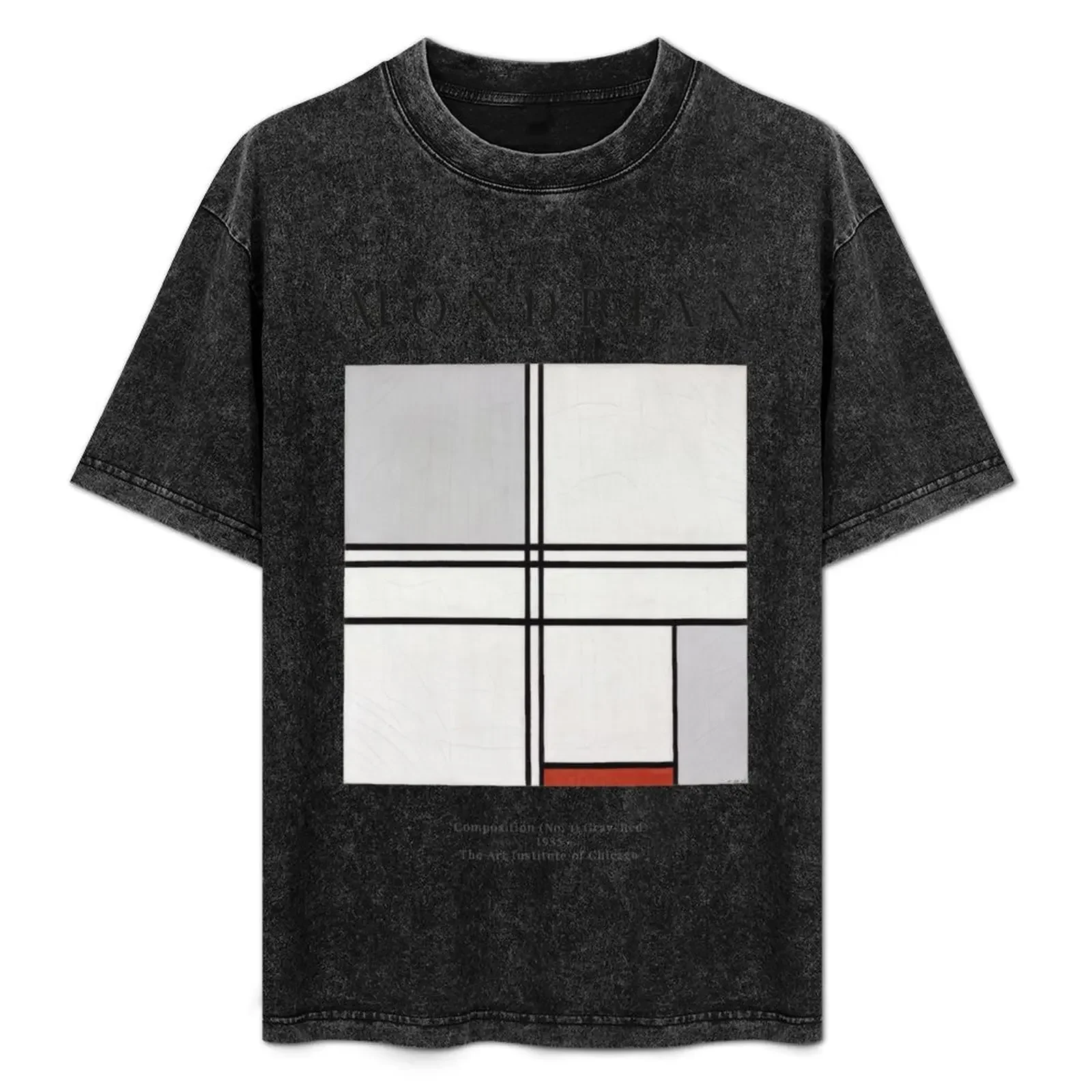 Composition (No. 1) Gray-Red - Piet Mondrian - Exhibition Poster T-Shirt anime tshirt animal prinfor boys outfits for men