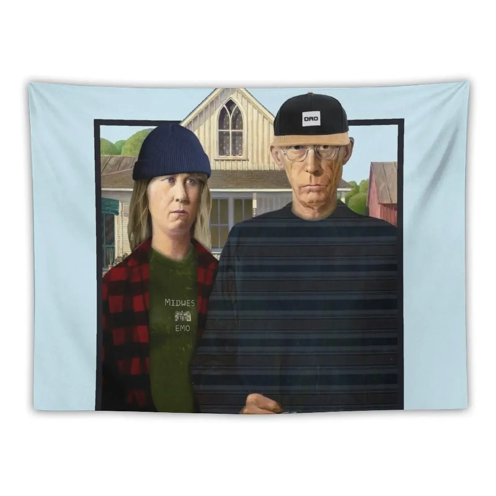 

Midwest Emo American Gothic Parody Tapestry Room Decoration Aesthetic Things To The Room Tapestry