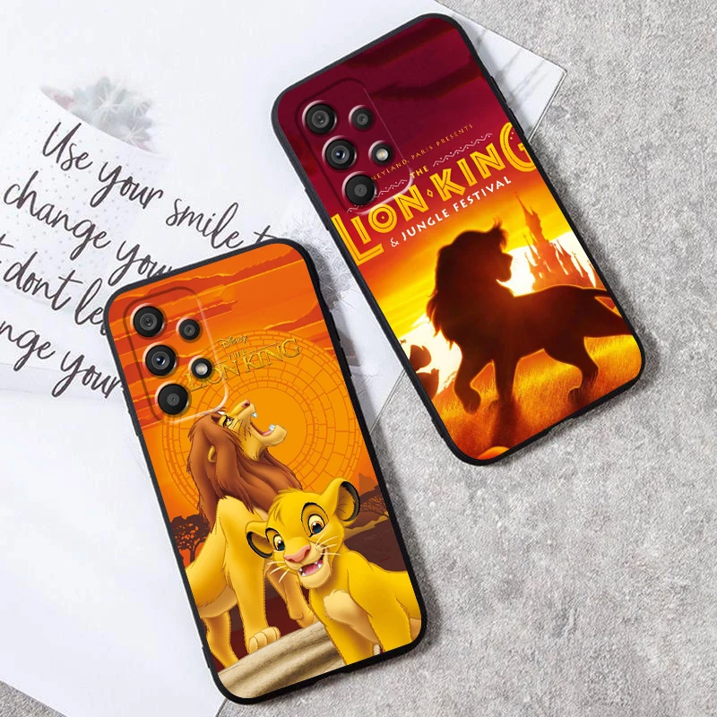 The Lion King Disney casing ponsel Samsung, untuk Samsung A53 A52 A33 A32 A51 A71 A21S A13 A73 A50 A22 A23 A03 A72 A54 A12 5G hitam Funda