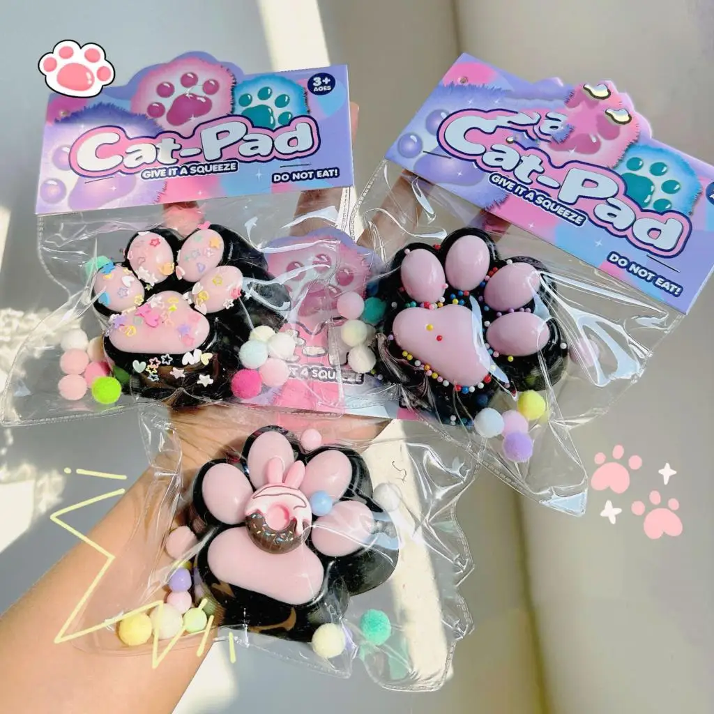 Kawaii Black Cat Claw Soft Sticky Sensory Fidget Toys, Squeeze Pincer, Souligné Instituts, Relax Gadgets, Kids Birthday Gift