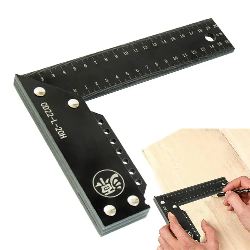 

Carpenter Square Right Angle Ruler Carpenter Tools Multifunctional L-Squares Metal Ruler Straight Edge Tool Square Tool For