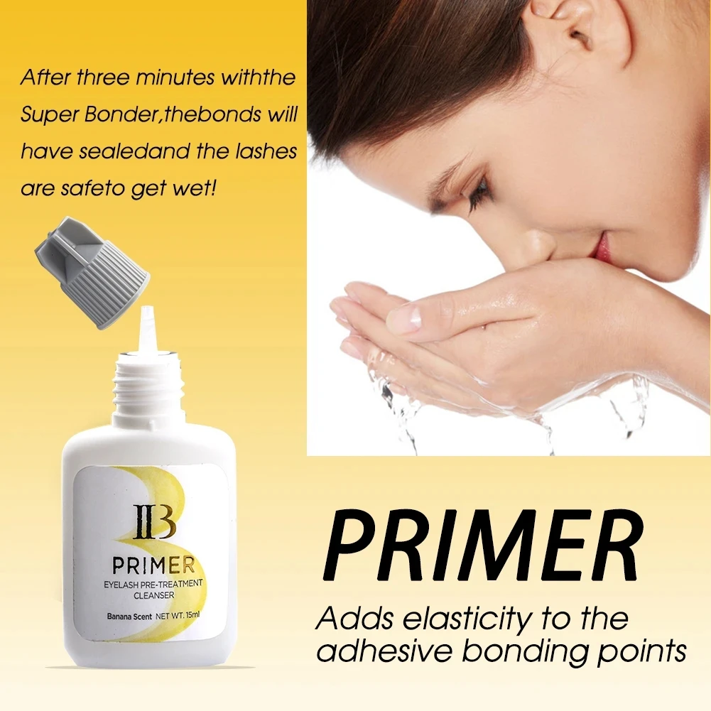 15ml Original I-Beauty Lash Glue Primer For Eyelash Extension Pre-Treatment Banana Scent Adhesive Primer Korean Makeup