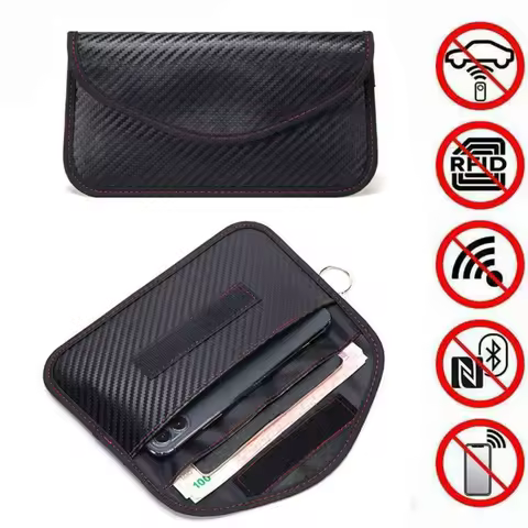 Car Key Signal Blocking Shield Case Faraday Bag Protector Pouch Signal Blocker Case RF Signal Safe Lock Bag for Car Keys