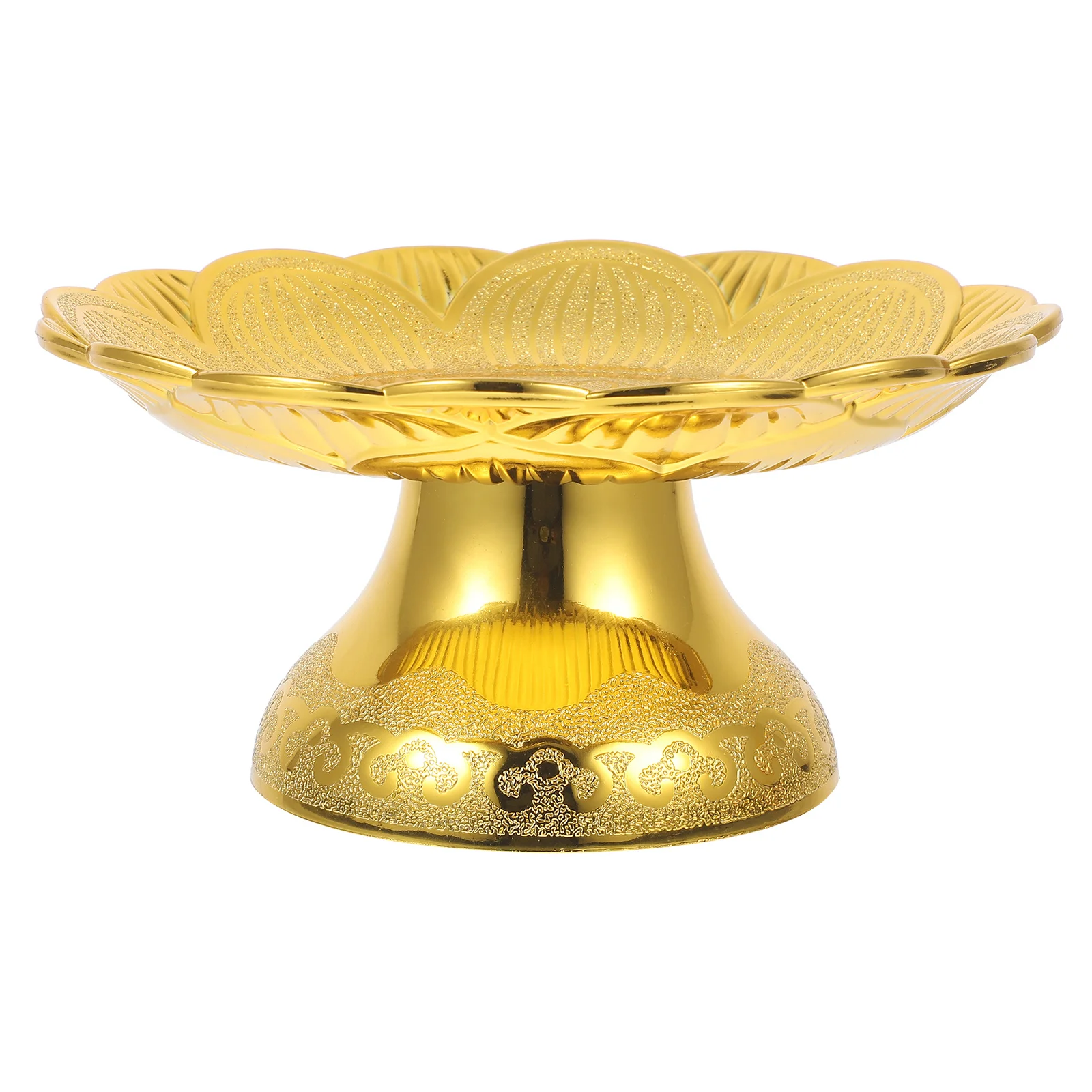 Lotus Offering Plate Raised Edge Smooth Surface Fruit Storage Container Temple Offering Worship Snack Dessert Tray
