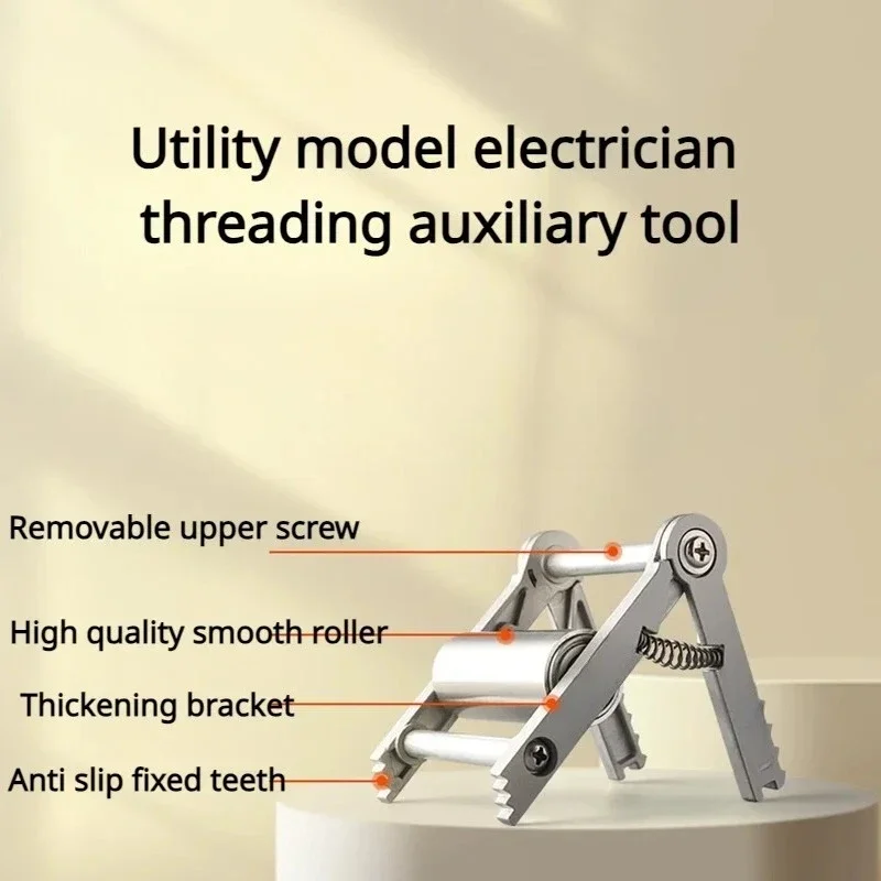Wire Threading Aid With Pulley Cable Puller Aid Electrician Universal Conduit Cable Reel Roller Box Easy Install