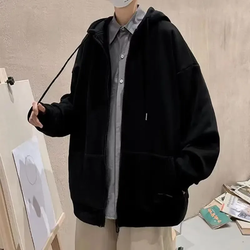 هوديي فضفاض بسحاب مناسب للرجال ملابس رياضية كاجوال خفيفة الوزن مريحة للتنفس نمط ملابس الشارع دعم طباعة شعار مخصص #4