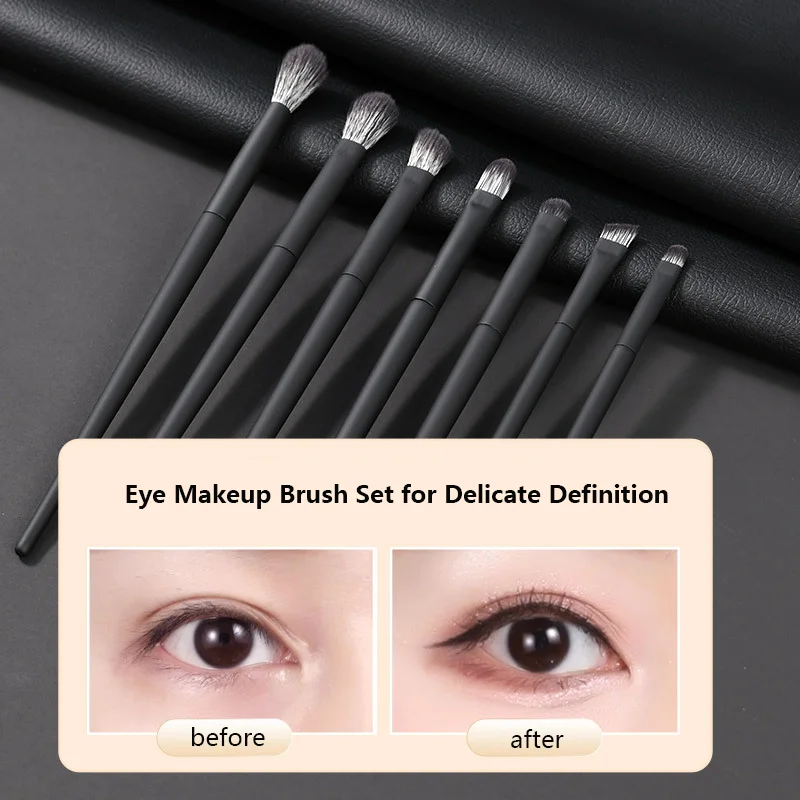 

10 шт., набор матовых черных кистей для макияжа с деревянной ручкой, портативные кисти для пудры, румян, тональной основы, полный комплект, косметические инструменты