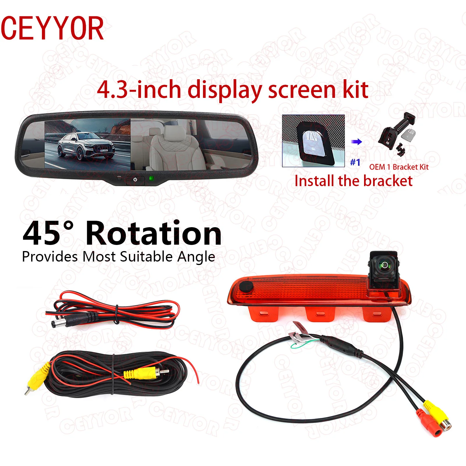 Applicable to Lada Largus Cross/Dacia Dokker（2012-2025）Special brake light reversing camera monitoring kit