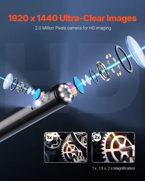 Câmera BoreEndoCamera de lente dupla para Android IOS e cabo cobra de 10 pés
