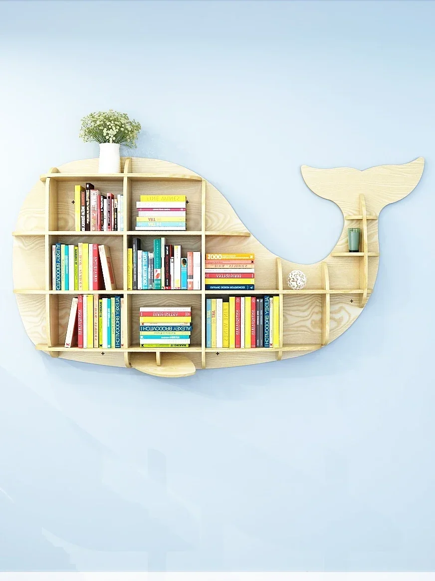 Whale wall wall hanging bookshelf