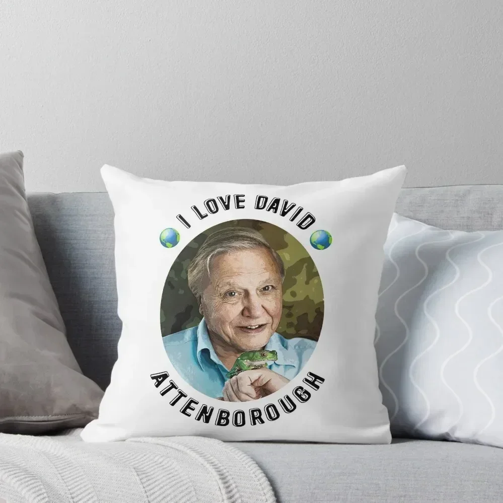 I Love David Attenborough Throw Pillow Room decorating items Pillow Case pillow