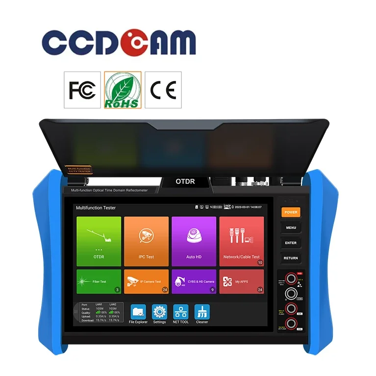 8K 8 Inch Larger Touch Screen Ip Camera Ipc Tester Multifunction Otdr With Rj45 Tdr Cable Test