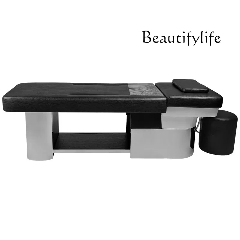 سرير شامبو من QBarber Shop، سرير شامبو شبه مستلق، سرير سبا، متجر تجميل للشعر، سرير دافق خاص