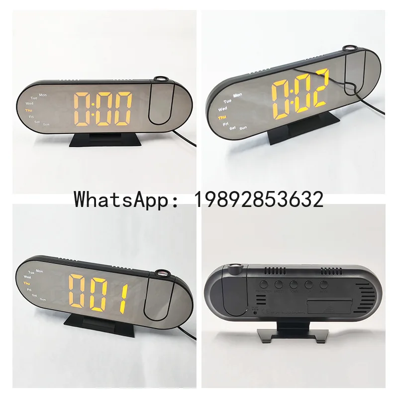 Creative LED Symphony Ambient Light Digital Projection Clock Bedroom Study Living Room Smart Electronic Clock