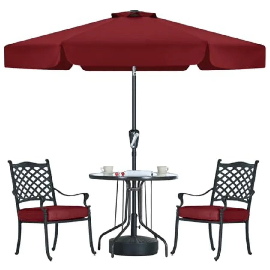 

Valance Patio Umbrella for Outdoor Table Market 7.5ft Burgundy