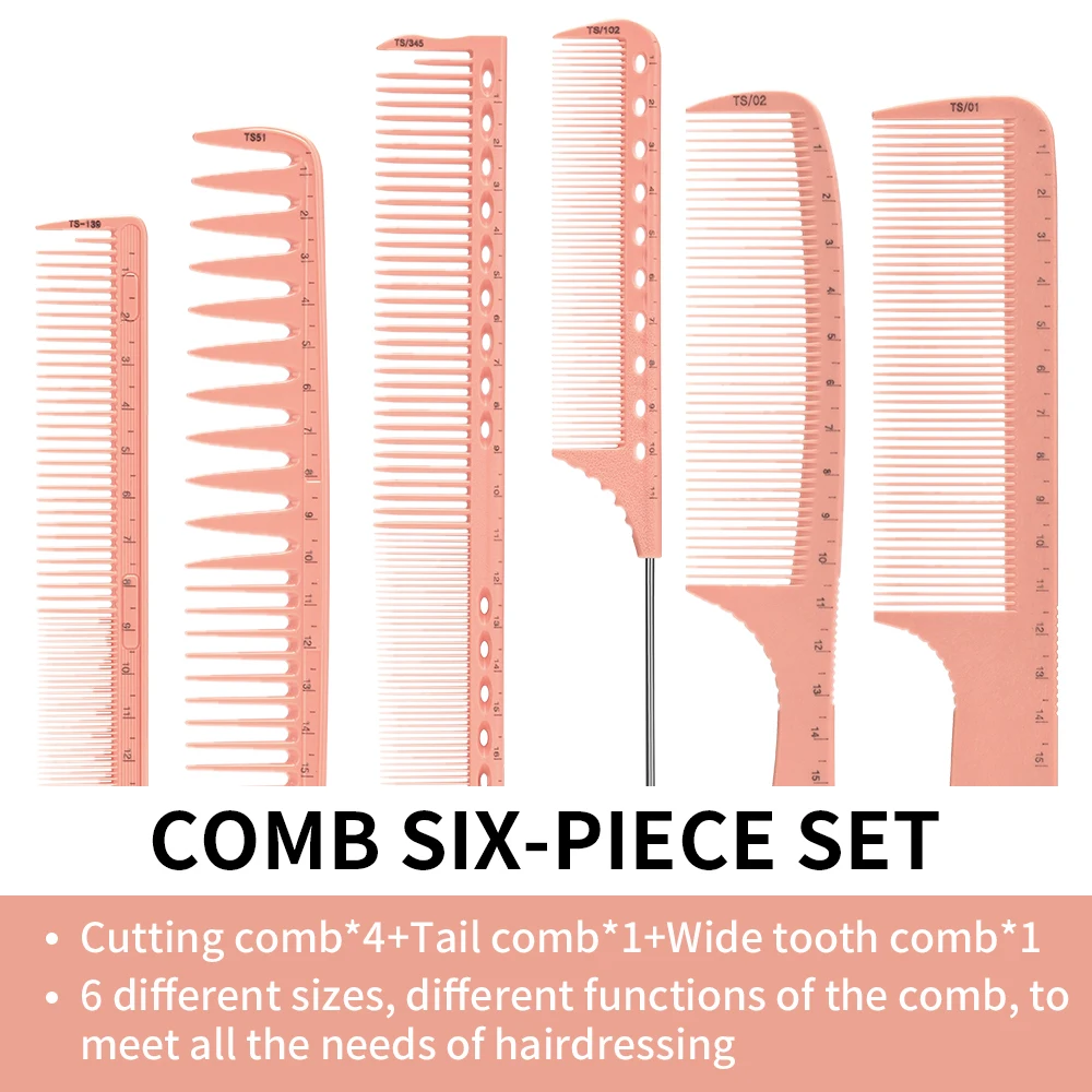 

6 шт., набор антистатических расчесок для стрижки волос, портативные многофункциональные расчески для мужчин и женщин, практичная расческа для укладки в салоне
