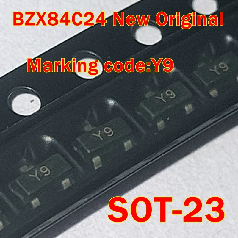 

BZX84C24 BZX84-C24 SOT-23 Marking code:Y9 New Original 24V,350mW,Surface Mount Zener Diodes