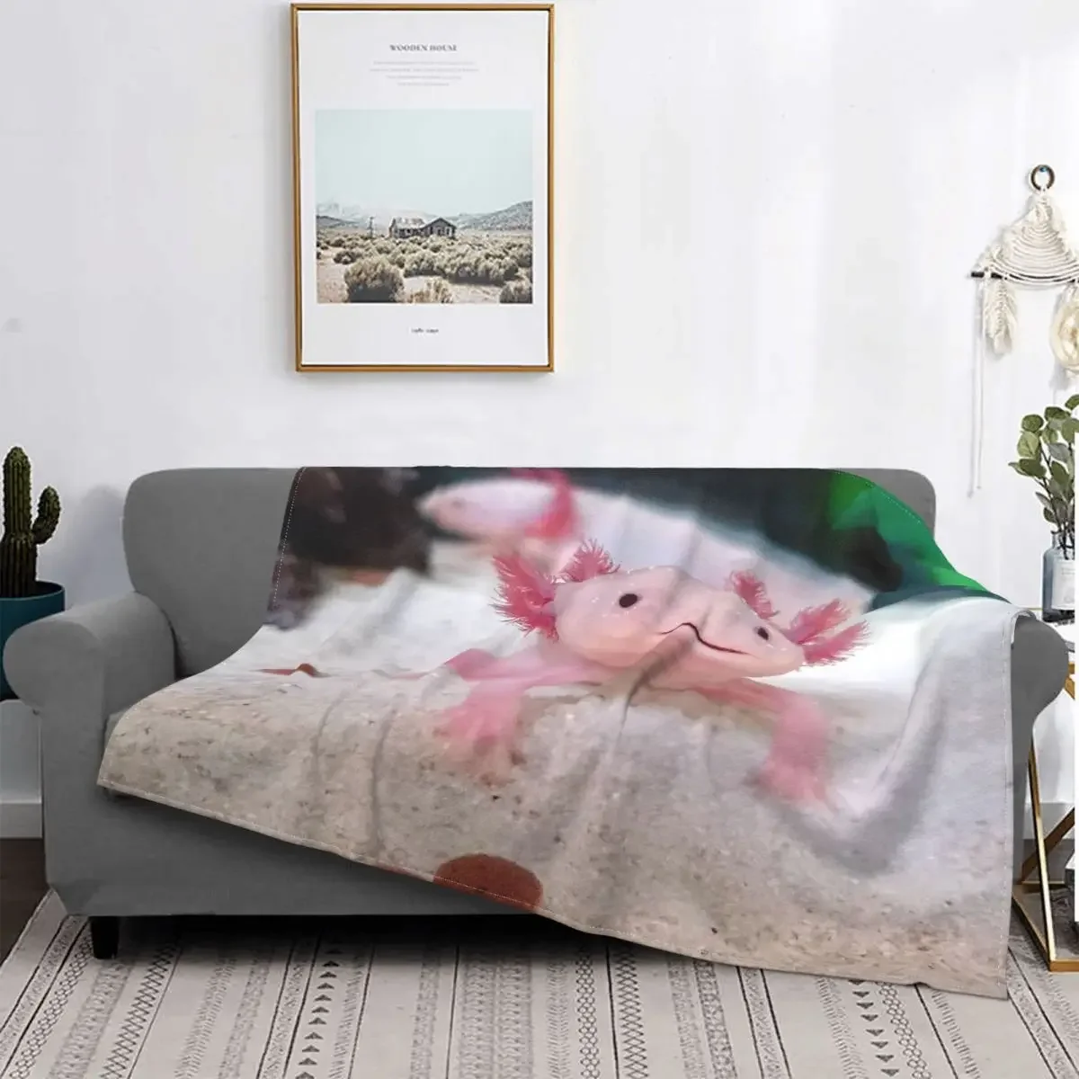 

Axolotls Cute Animal Pink Blanket Velvet All Season Cartoon Anime Plaid Soft Throw Blankets for Sofa Outdoor Plush Thin Quilt