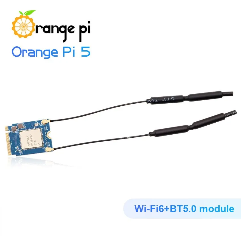 Orange Pi 5 / 5 Plus Wi-Fi6 + BT5.0 Module UART PCM BCM4375 Wireless Chip 2.4GHz 5GHz MIMO Standard 2 Antennas for OPI 5/5 Plus