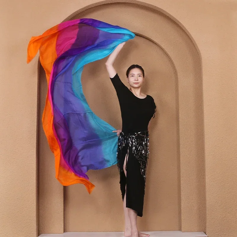 Stage Performance Belly Dance Scarf Shawl 250 * 114cm Lightweight Texture Semi-circular Veil Professional Women's Belly Dance