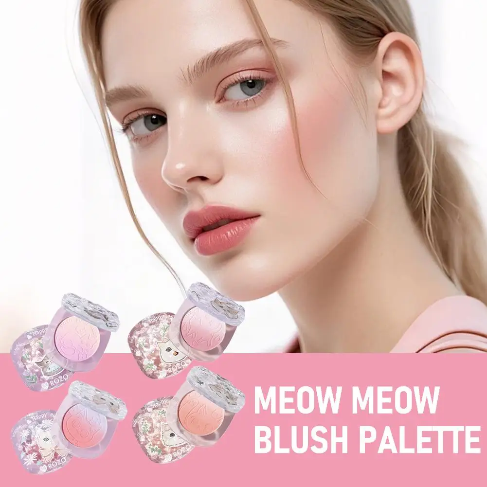 Cute Blusher Two-tone Gradient Powder Blusher Dish Face Blusher Matte Natural Cheek Tint Face Pink Red Face Blush Powder
