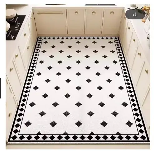 Custom Link Kitchen Waterproof Floor Mat Home Decor Luxury Non-slip Carpet Mats PVC Living Room Rug Big Size