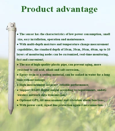 BOY-SO05 Sensor de suelo multicapa inteligente, probador de humedad y temperatura de tubería para jardín agrícola, compatible con OEM ODM