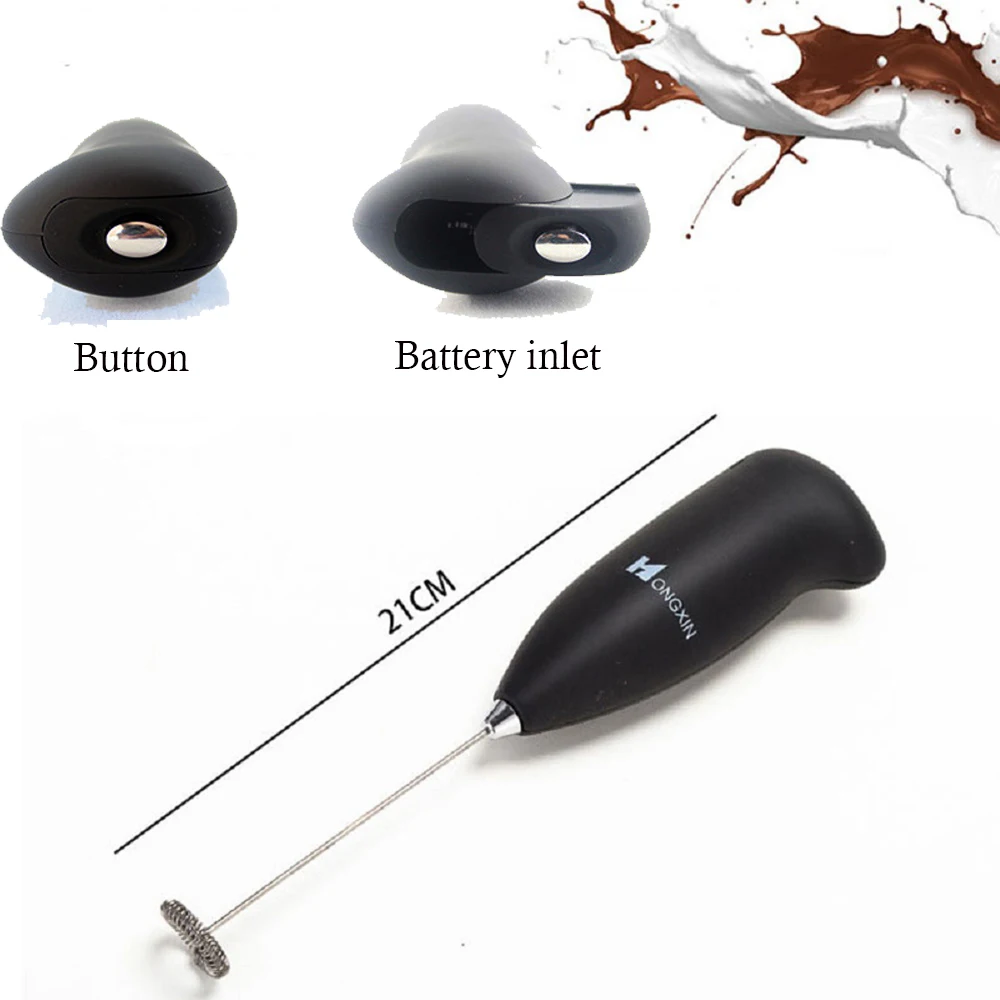 Электрический ручной вспениватель молока, Мини Портативный взбиватель яиц, Кофеварка на батарейках AA, вспениватель для капучино, мешалка, кухонный блендер