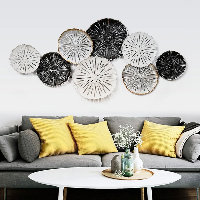 

Black and White Round Home Decoration Simple Living Room Porch Three-dimensional Ornaments Wall Hanging