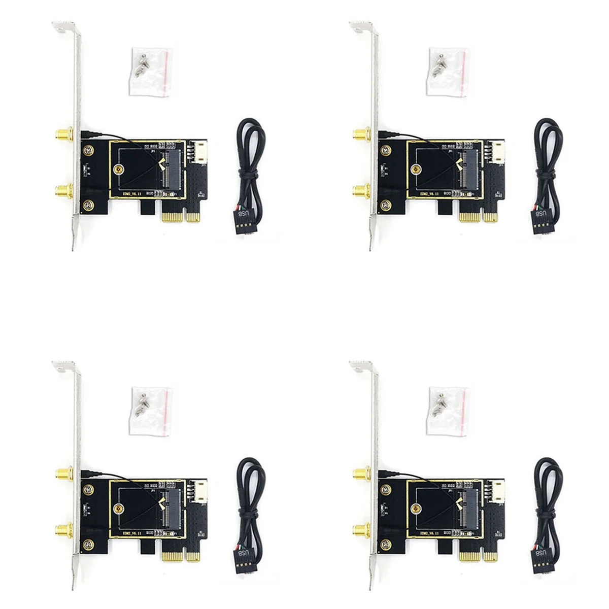 

4X NGFF M.2 to PCIE Network Card Adapter Card PCIE Adapter Card Supports NGFF M.2 Wireless Network Card