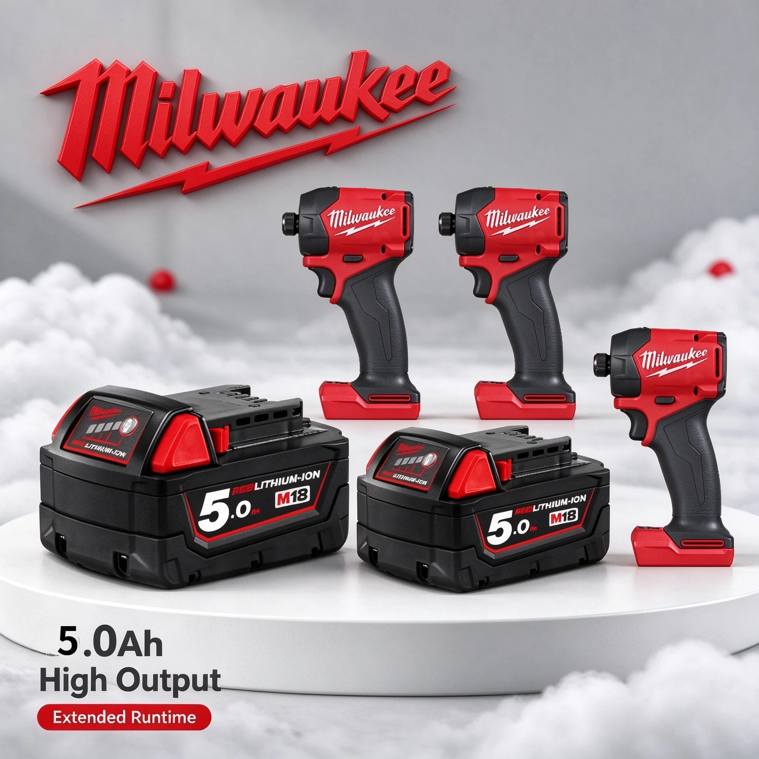 100% Authentic Milwaukee FIW212 18V 5.0Ah REDLITHIUM Battery 18650 cell 48-11-1850 for Reciprocating Saw Home Renovation Compact