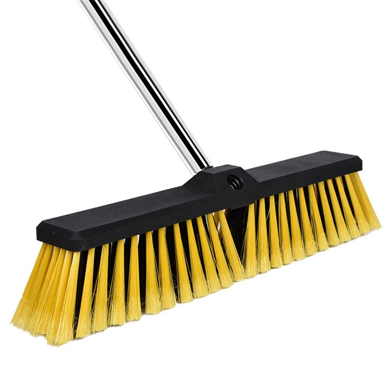

AAAN-Push Broom For Outdoor With 61Inch Adjustable Long Handle, Floor Scrubber Brush For Multi-Surface For Sweeping Scrub