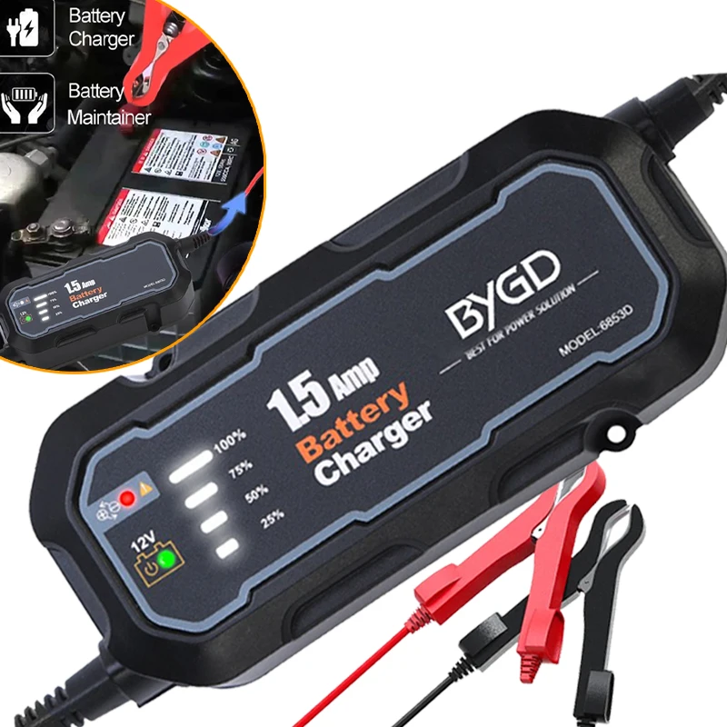 

EAFC 12V 1500mA Motorcycle Battery Charger Waterproof Automatic Battery Charging Maintainer For Car Motorcycle Trickle Charger