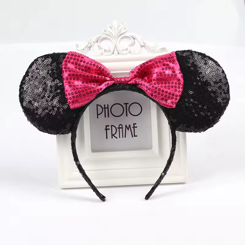 Mouse Ears Headhand for Girls Adults Cute Cartoon Party Cosplay Hair Accessories Sequin Bows Hairband Toys - Image 26