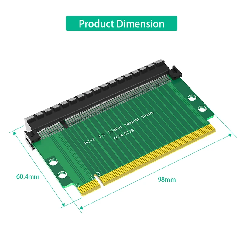 5CM High PCI Express 4.0 16X Riser Card PCI-E X16 to X16 Slot 180 Degree Extender PCIE X16 Connector Convert Adapter for Desktop