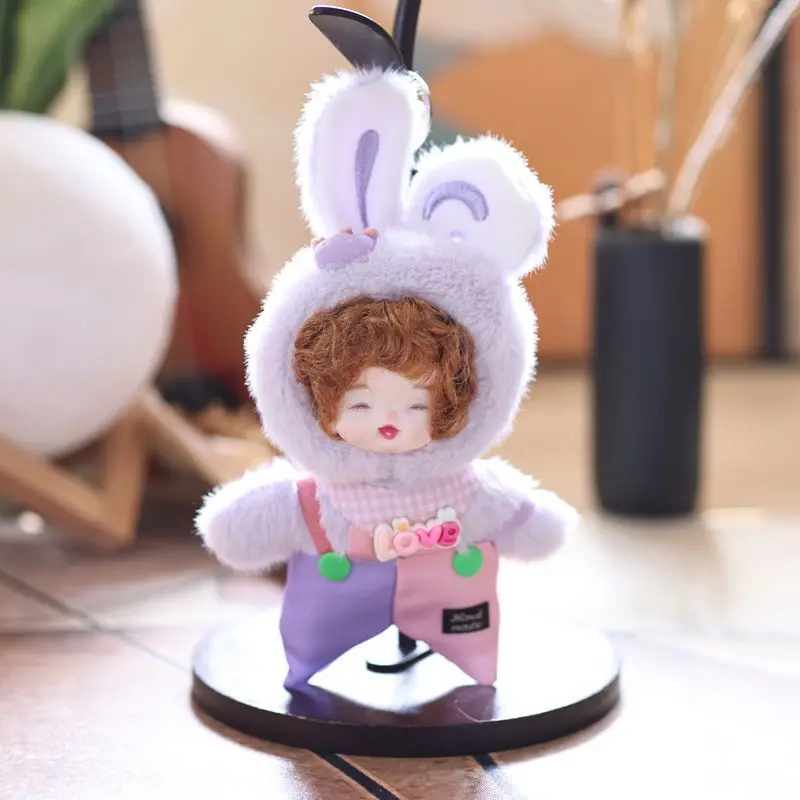 الفينيل وجه دمية أرنب ألعاب من نسيج مخملي دمية سيليكون حقيبة قلادة المفاتيح دمية دمية #5