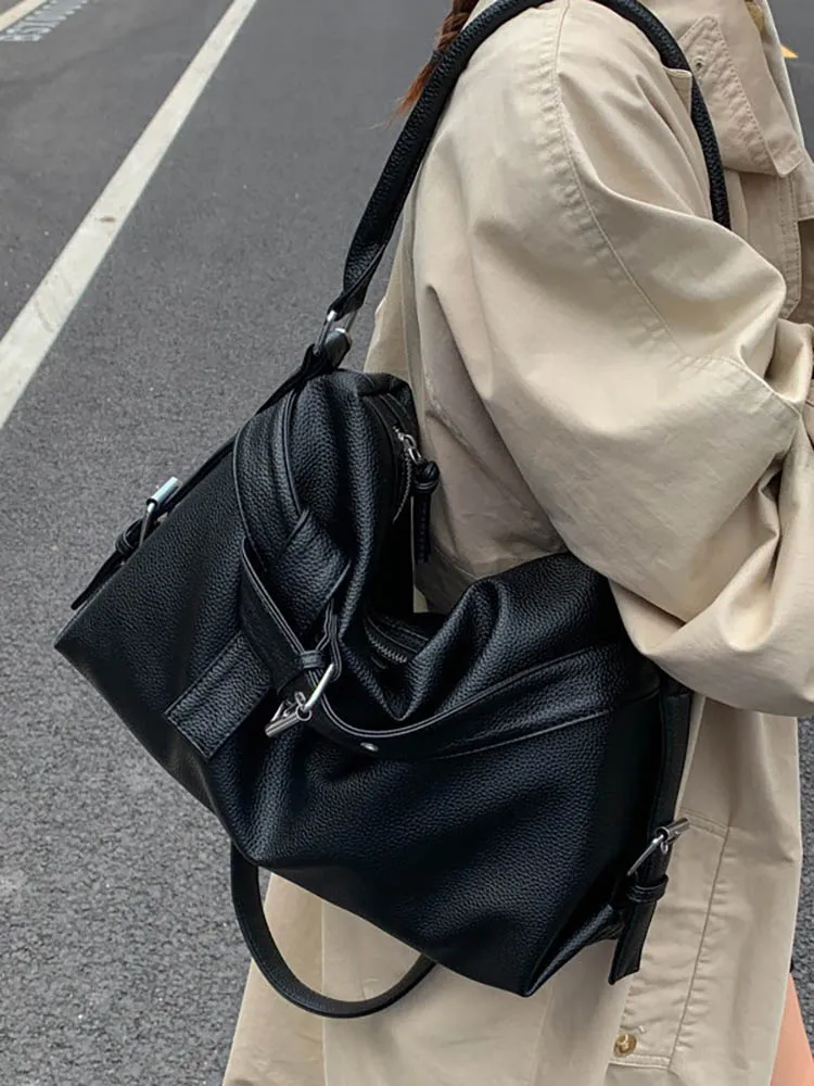 Ladies' Handbag 2026 Large Capacity Versatile Motorcycle Bag Personalized And Fashionable Tote Bags Shoulder Crossbody Bag