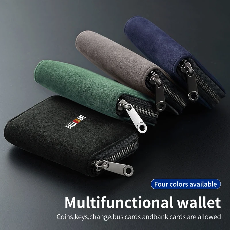 Leather Card Wallet Credit Card Coins Purses Zipper Pocket Storage Bag For Mitsubishi Ralliart Lancer EX Outlander ASX Evo X RVR